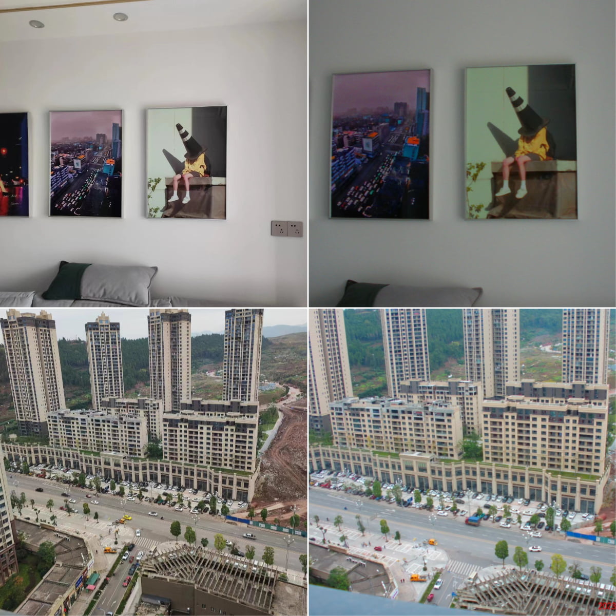 样片对比,左侧手机,右侧相机,皆默认模式,图片有压缩