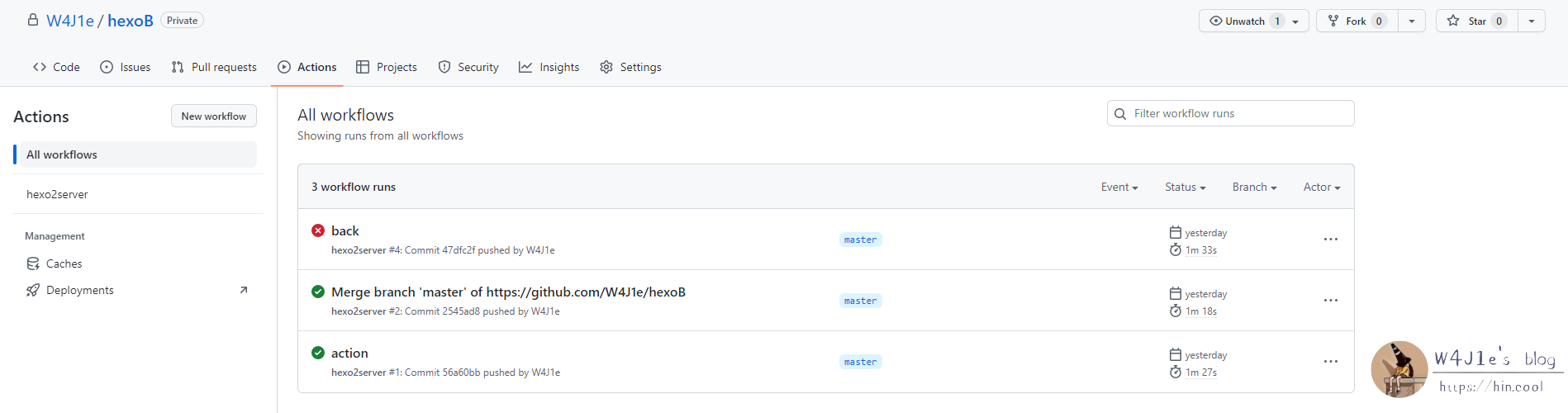 github action运行效果